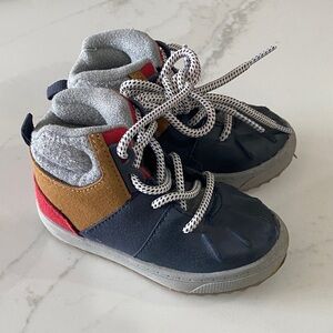Baby Sneakers in Navy, Red, and Tan